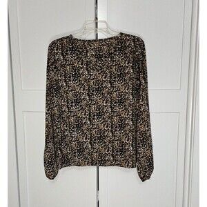 SHEIN animal print v-neck blouse